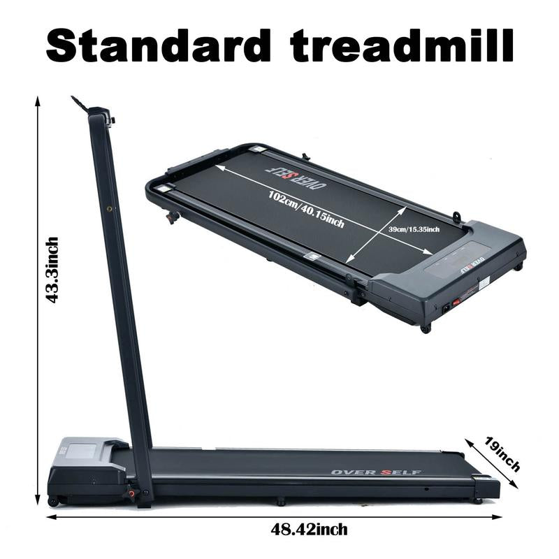 【Fallfreshness】Over SELF Walking Pad Treadmill, Portable Folding Treadmill with Handle Remote Control, under Desk Treadmill Easy Storage Home Gym Fitness Equipment Workout Gear