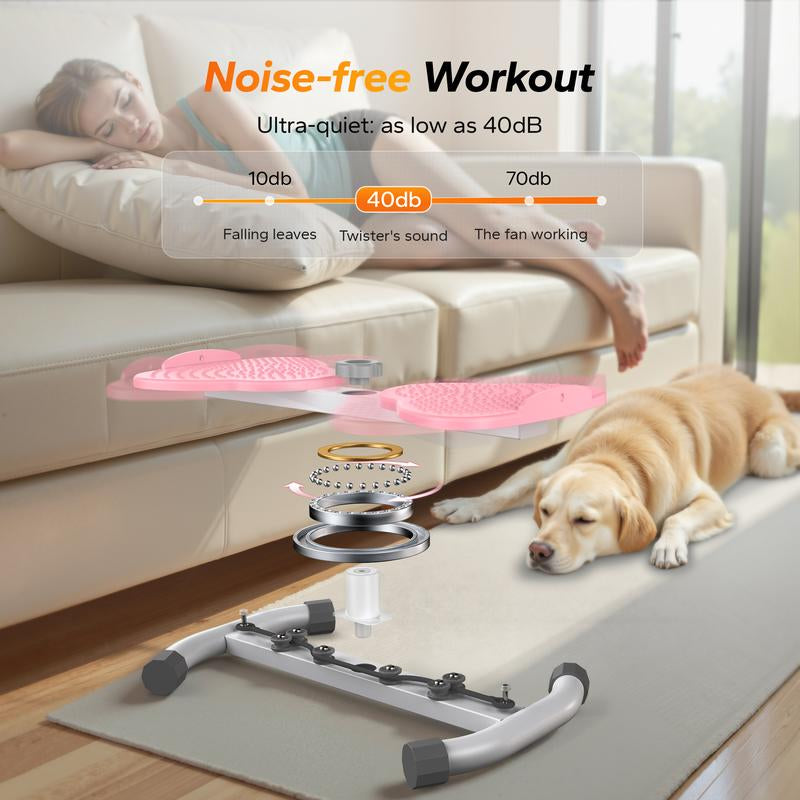 【Live Link Only】Merach Waist Twist Machine Slim Waist and Toned Abs Waist Twister Double Non-Slip No Noise Use Exercise Equipment Abdominal Roller Workout for Women