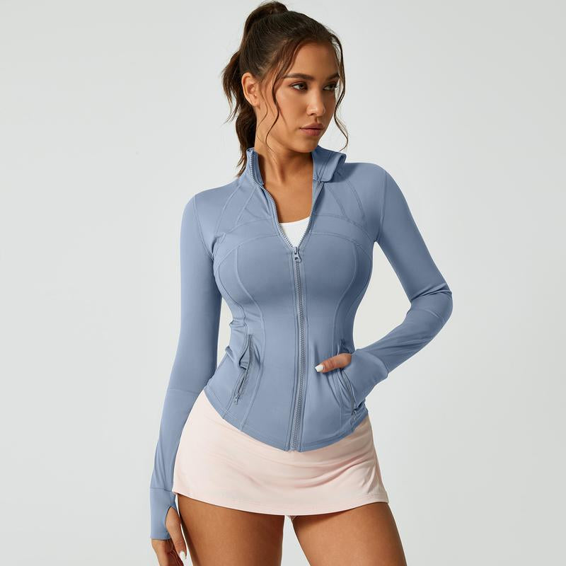 Timeoff Women'S Solid Color Multi-Functional Paneled Zippered Sports Yoga Jacket,Gym Workouts, Badminton, and Casual Exercise. Workout Clothes Women Design