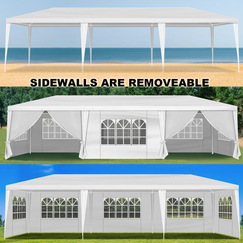 10X30Ft Wedding Canopy Tent with 8 Removable Sidewalls, Outdoor Shelter for Party, Wedding, Marketplace Outdoor Canopy Tent Sturdy Rib Outdoor Event Party