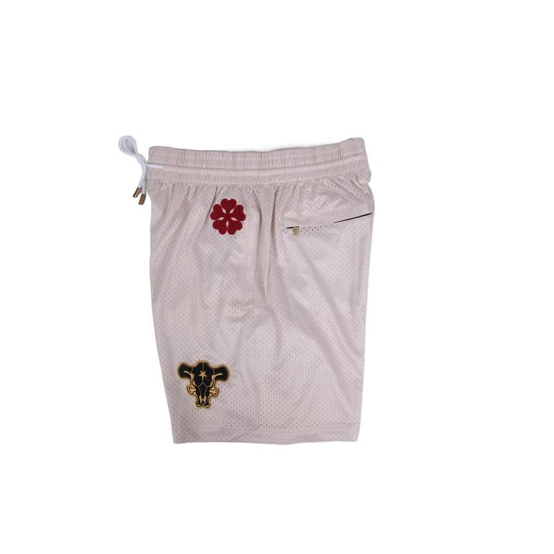 Black Clover Asta Subtle Gym Shorts Workout Sport Knee Pants with Pockets Athletic Sweat Walking Summer Embroidered Shorts