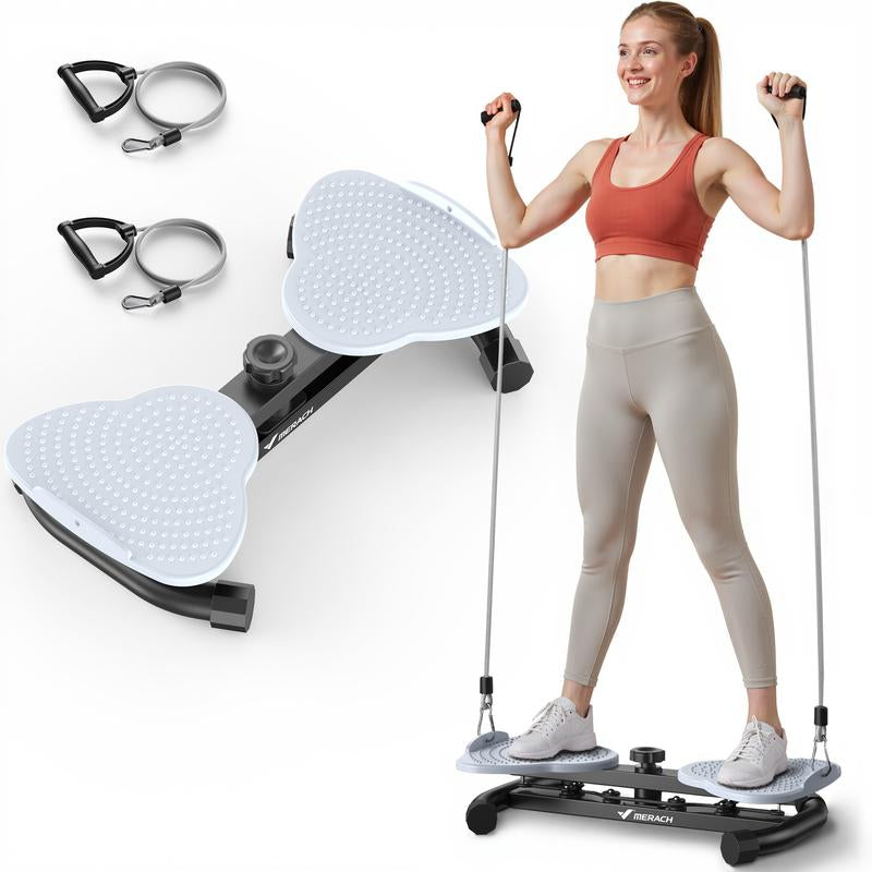 【Live Link Only】Merach Waist Twist Machine Slim Waist and Toned Abs Waist Twister Double Non-Slip No Noise Use Exercise Equipment Abdominal Roller Workout for Women
