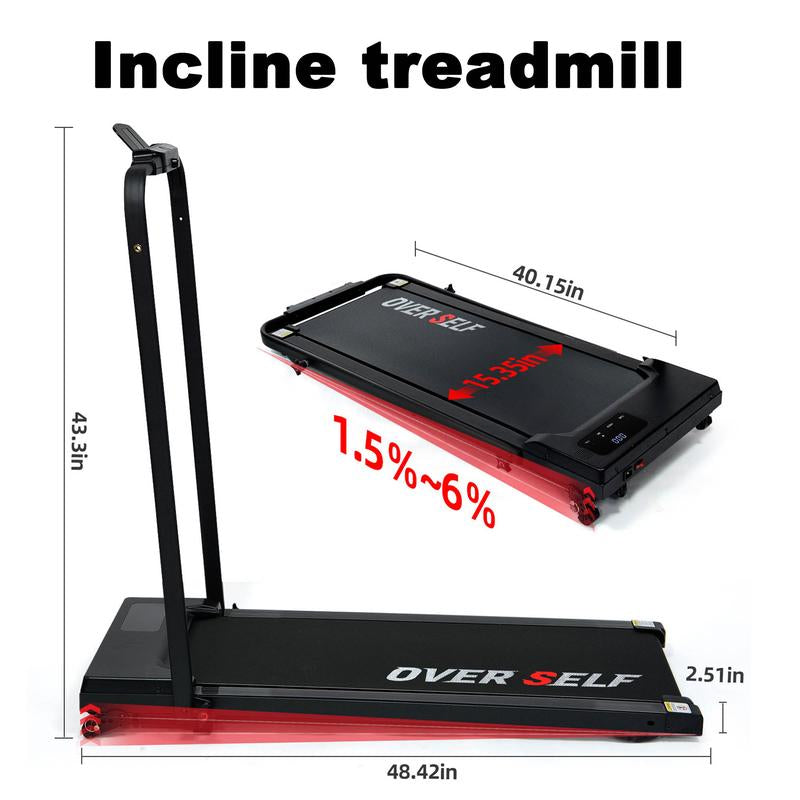 【Fallfreshness】Over SELF Walking Pad Treadmill, Portable Folding Treadmill with Handle Remote Control, under Desk Treadmill Easy Storage Home Gym Fitness Equipment Workout Gear