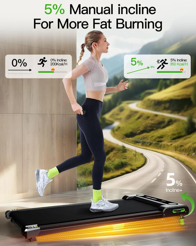 [A Weight Capacity of up to 330 Lbs] Tiktokshopbacktoschool Walking Pad with Incline, under Desk Treadmill for Home, 2.5HP Portable Treadmills with Remote Control, 4 in 1 Incline Treadmill with LED Display