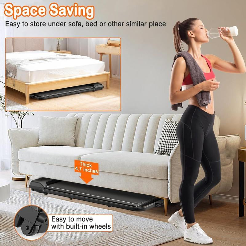 【Fallfreshness】Over SELF Walking Pad Treadmill, Portable Folding Treadmill with Handle Remote Control, under Desk Treadmill Easy Storage Home Gym Fitness Equipment Workout Gear