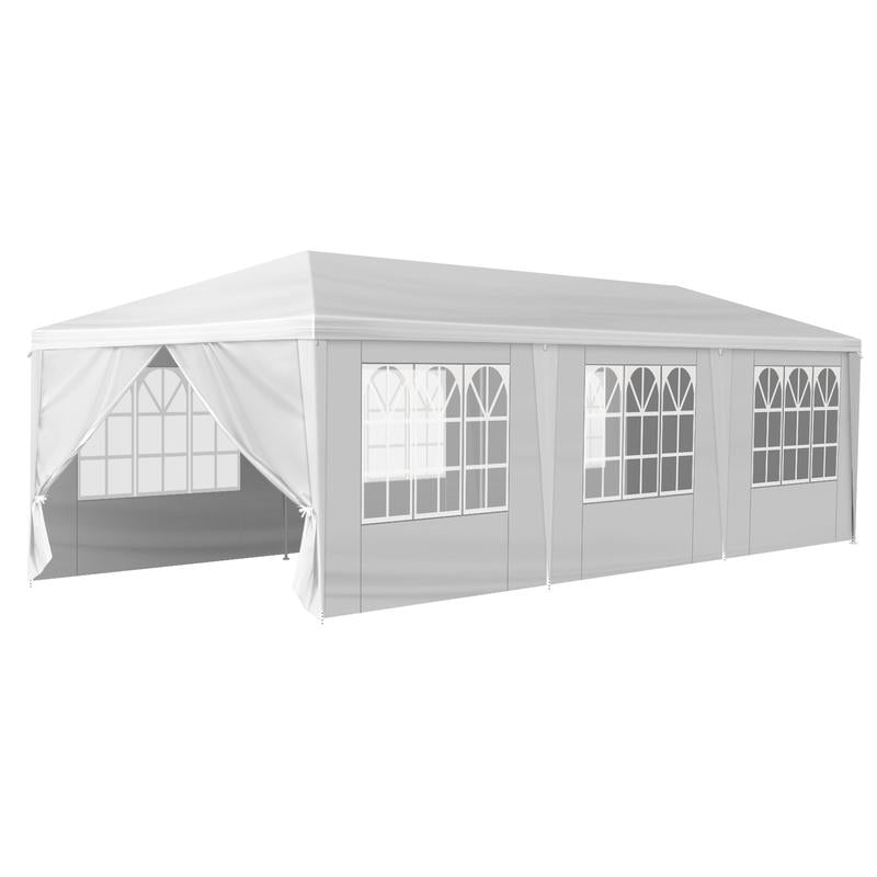 10X30Ft Wedding Canopy Tent with 8 Removable Sidewalls, Outdoor Shelter for Party, Wedding, Marketplace Outdoor Canopy Tent Sturdy Rib Outdoor Event Party