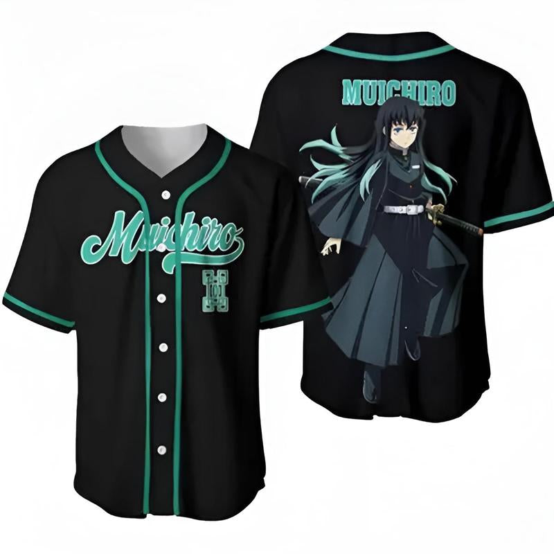 Muichiro - Demon Slayer Baseball Jersey 2025 - Anime Baseball Jersey - Demon Slayer Baseball Jersey - Muichiro Shirt - Kimetsu No Yaiba Jersey - Cosplay Baseball Jersey - Unisex Anime Shirt - Otaku Gift Idea - Anime Fan Jersey.