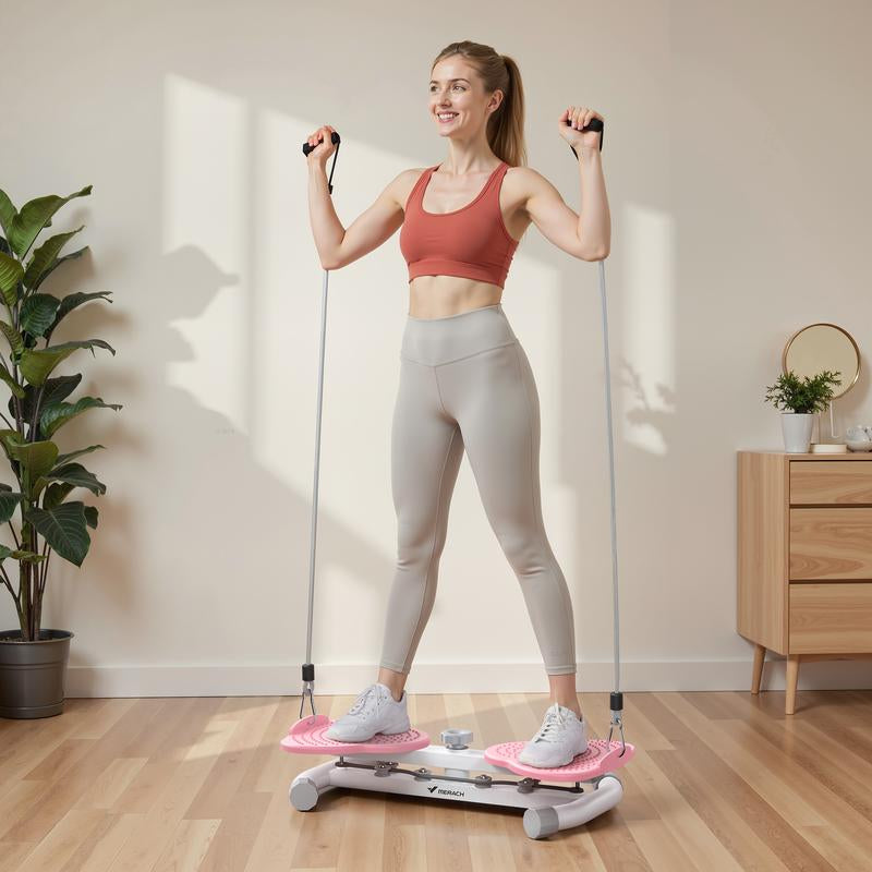 【Live Link Only】Merach Waist Twist Machine Slim Waist and Toned Abs Waist Twister Double Non-Slip No Noise Use Exercise Equipment Abdominal Roller Workout for Women